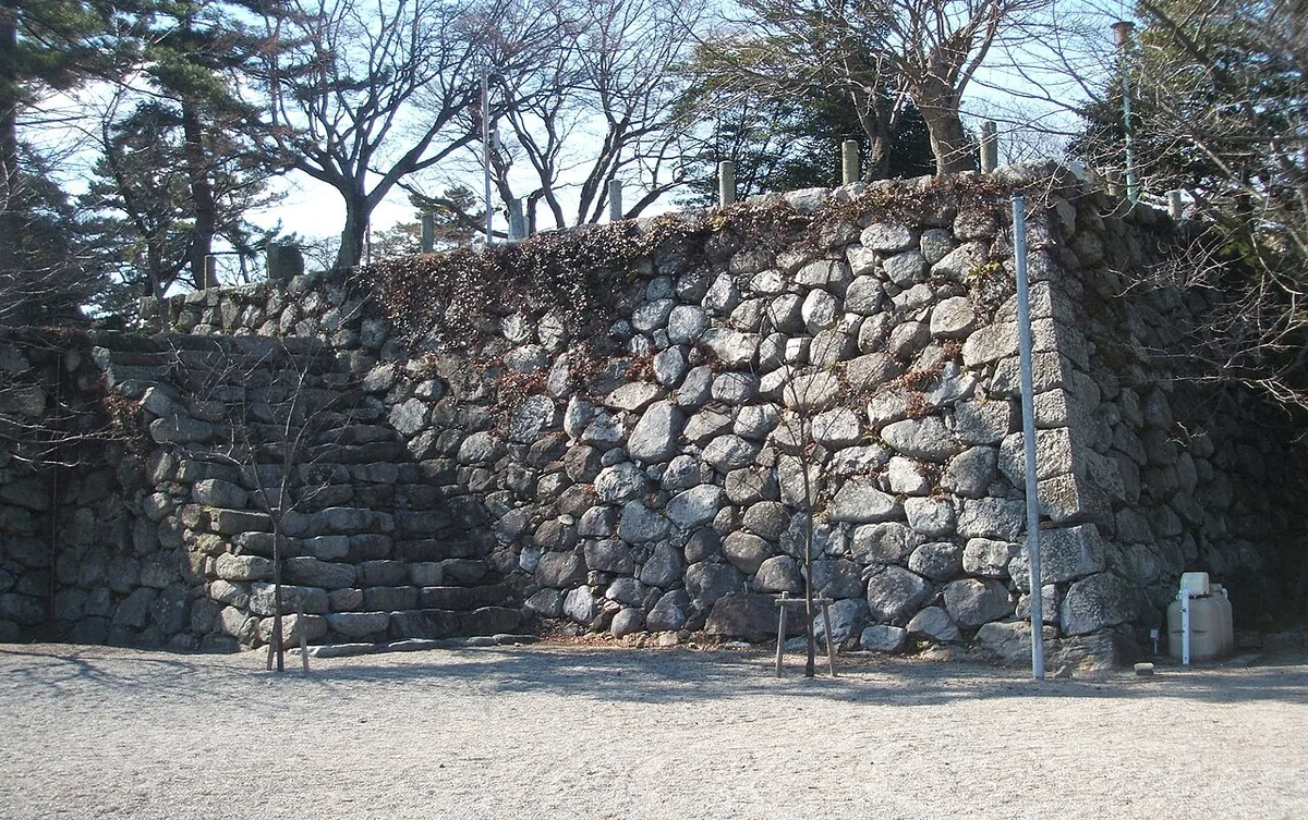 High stone walls and steps at Matsusaka Castle