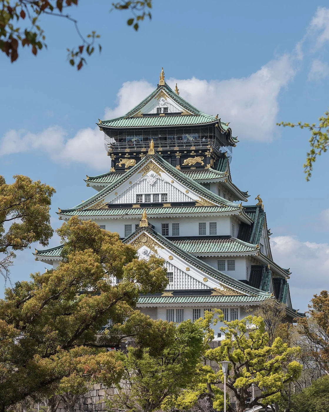The reconstructed keep of Osaka Castle viewed from the south